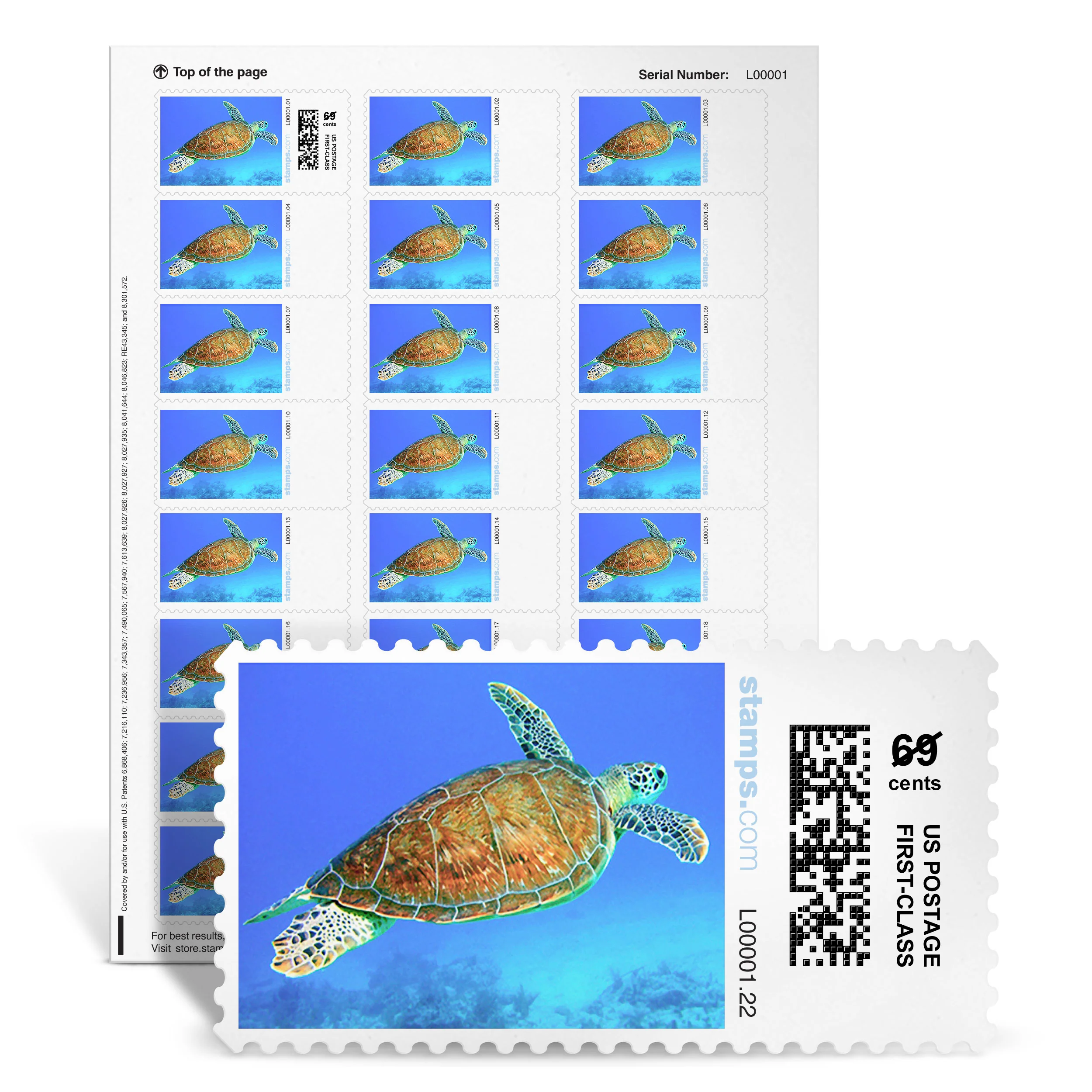 Hawksbill Turtle NetStamps